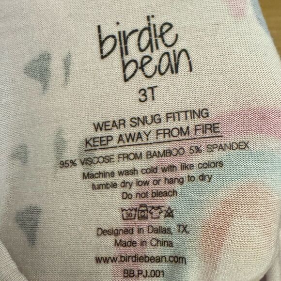 Birdie Bean Size 3T Bamboo Colorful Rainbow Long Sleeve Pajama Set - Picture 8 of 8